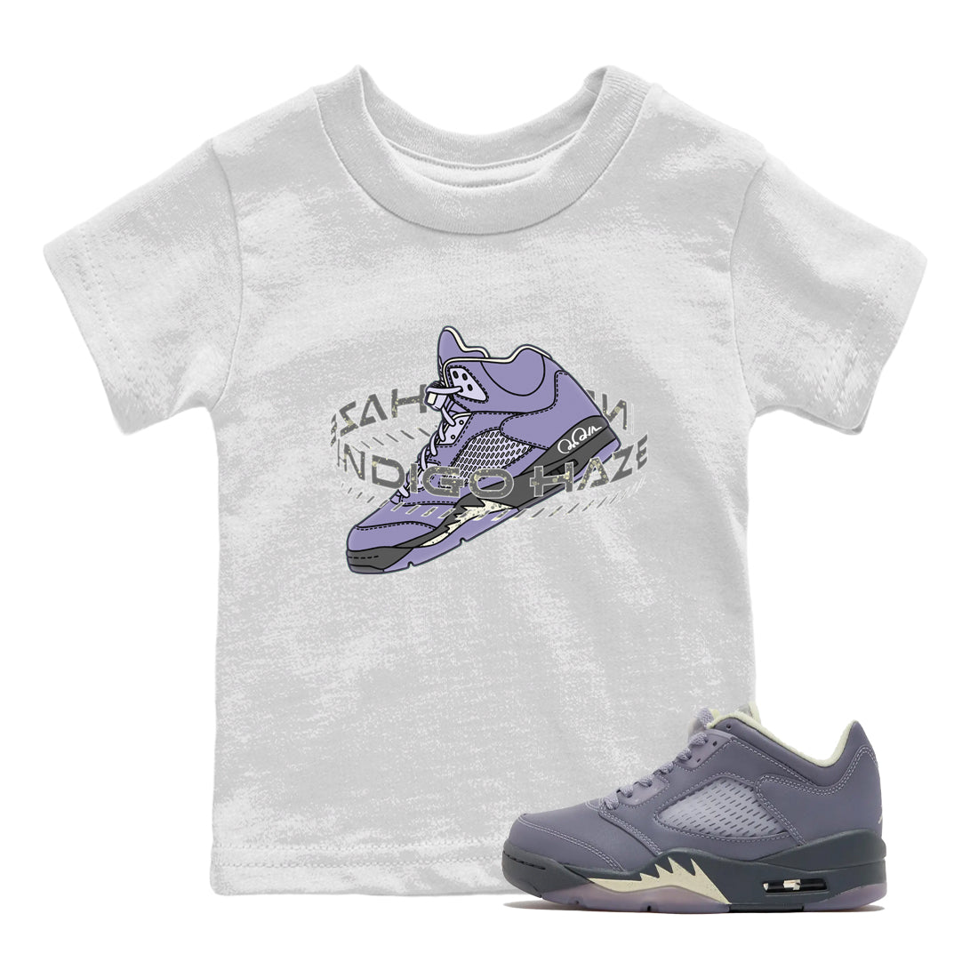 Warping Space Kids Tops - Air Jordan 5 Indigo Haze