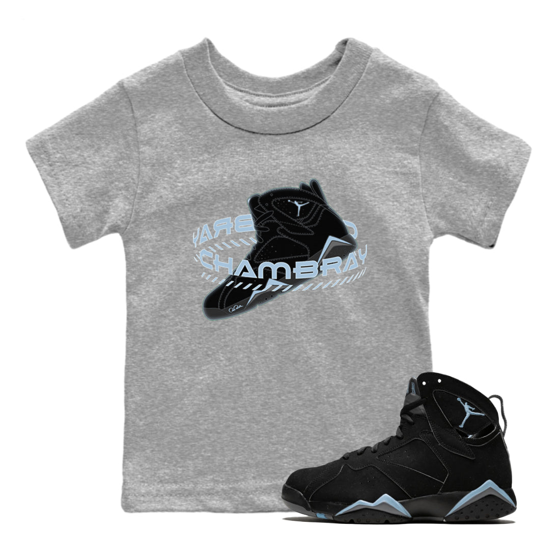 Warping Space Kids Tops - Air Jordan 7 Chambray
