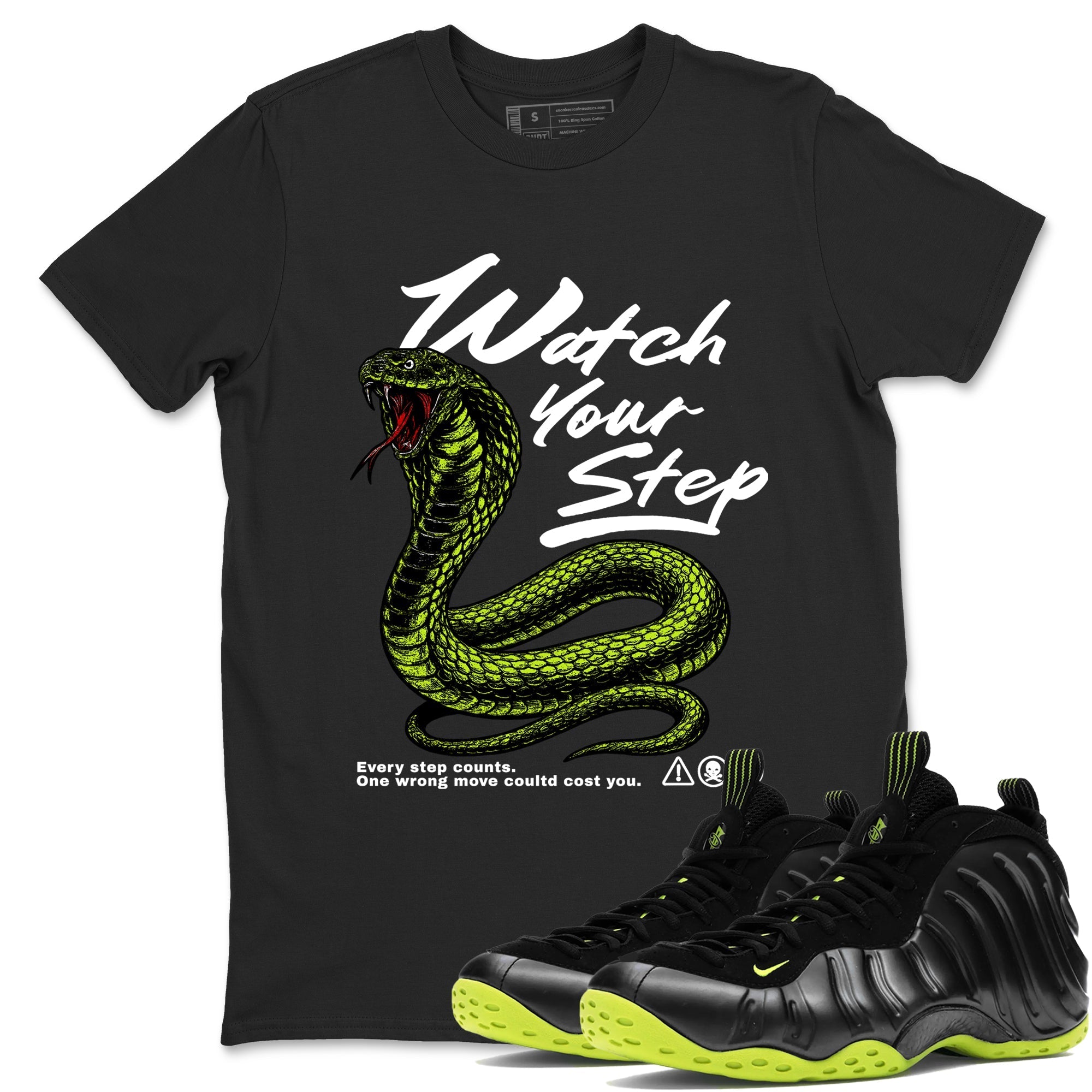 Watch Your Step snkmatch Tees - Air Foamposite One Black Volt