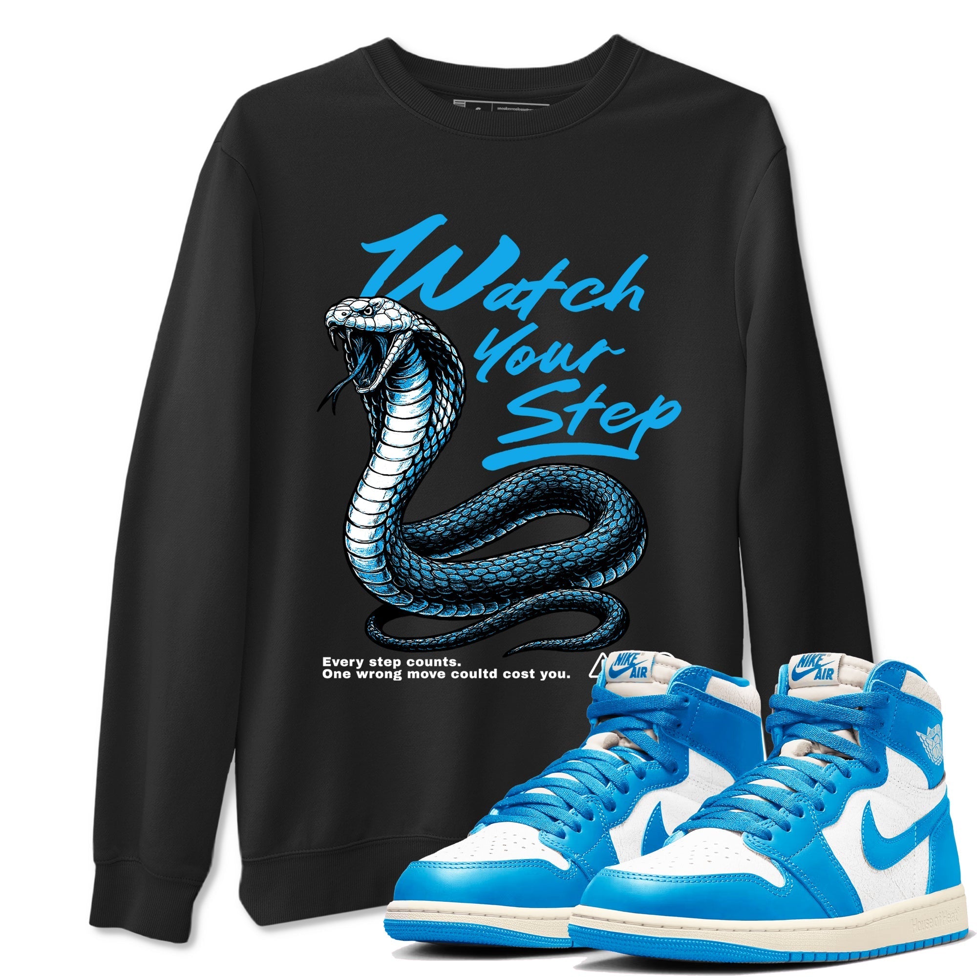 Watch Your Step snkmatch Tees - Air Jordan 1 UNC Reimagined