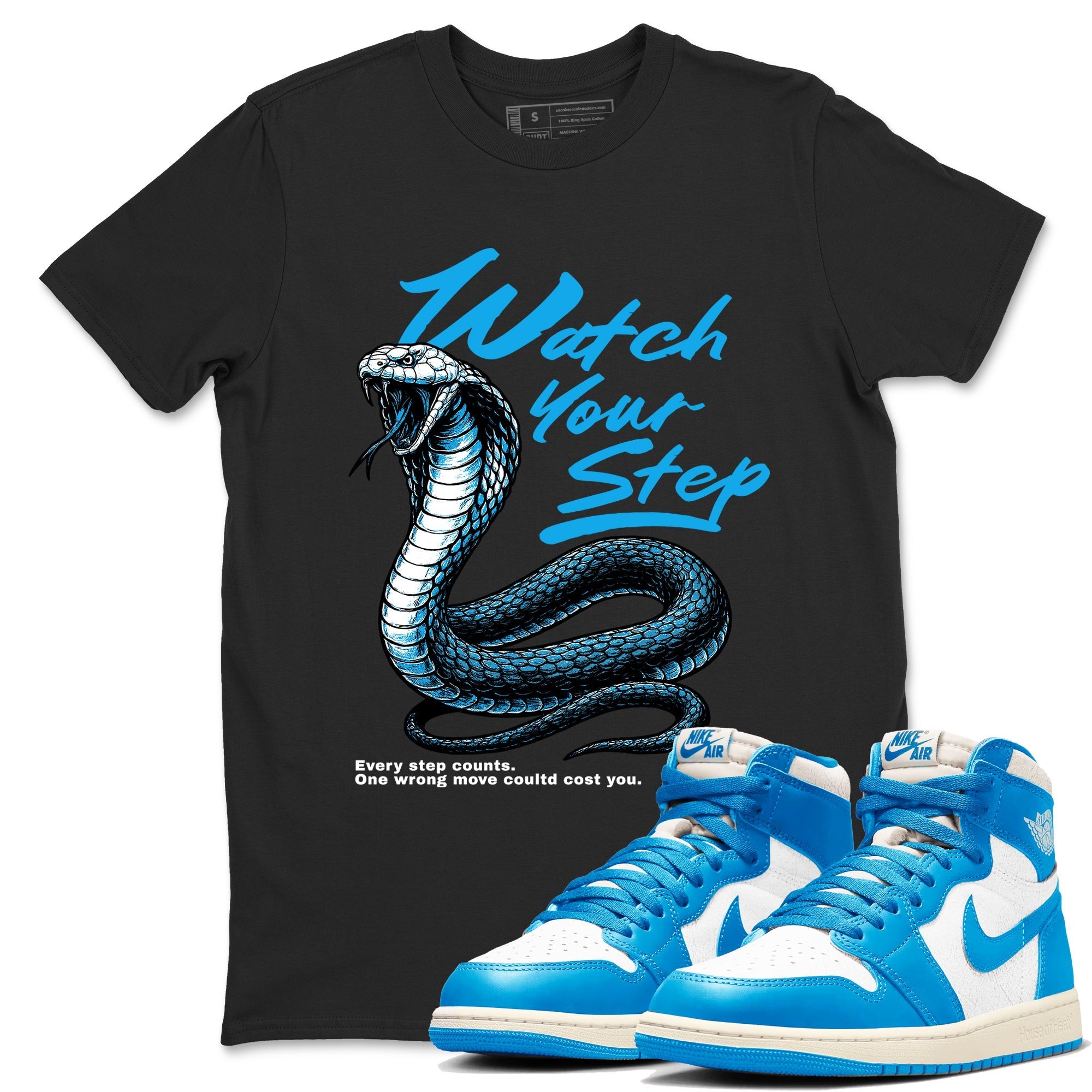 Watch Your Step snkmatch Tees - Air Jordan 1 UNC Reimagined