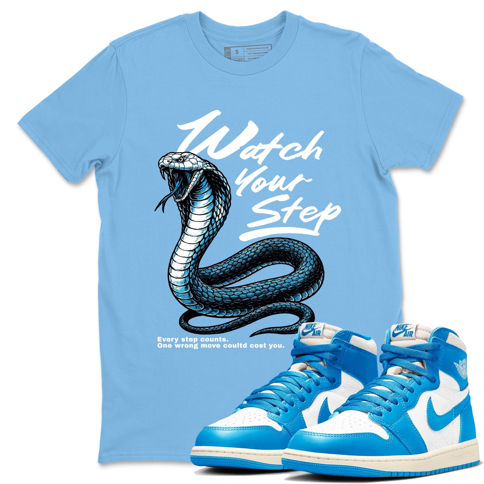 Watch Your Step snkmatch Tees - Air Jordan 1 UNC Reimagined