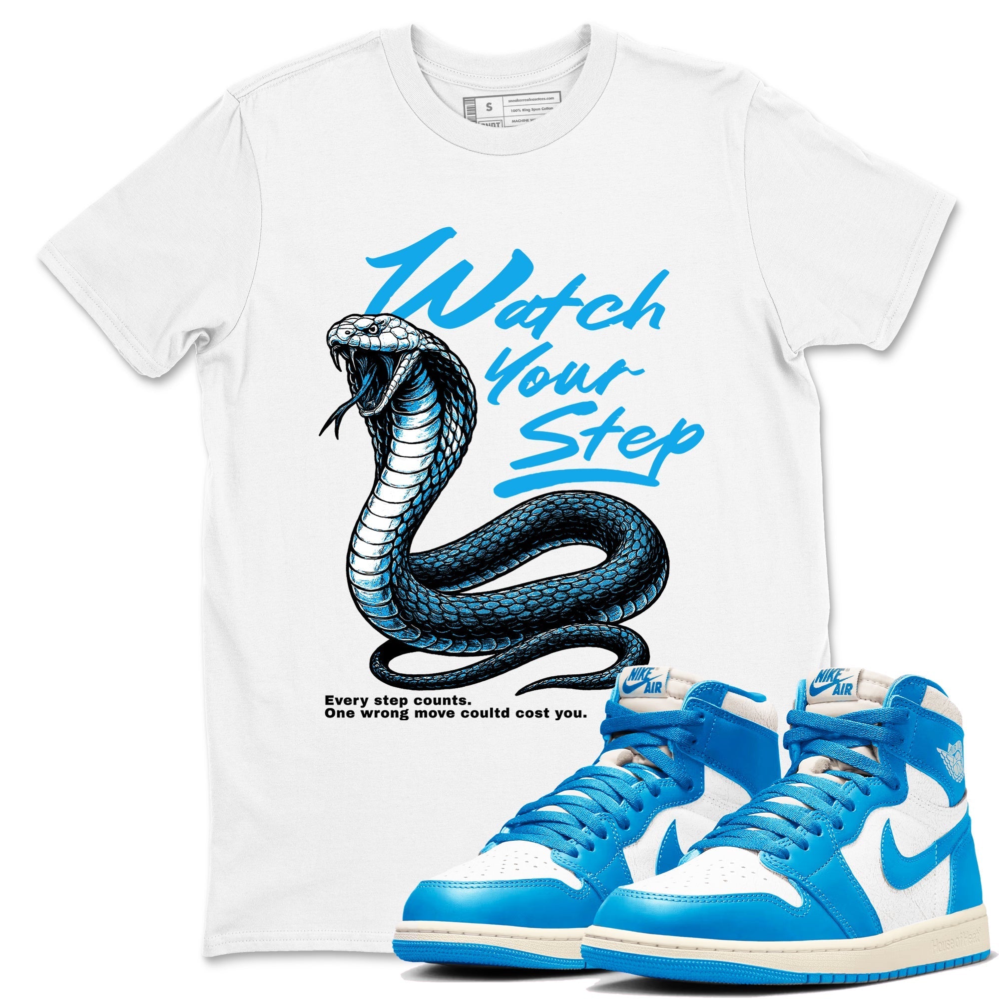 Watch Your Step snkmatch Tees - Air Jordan 1 UNC Reimagined