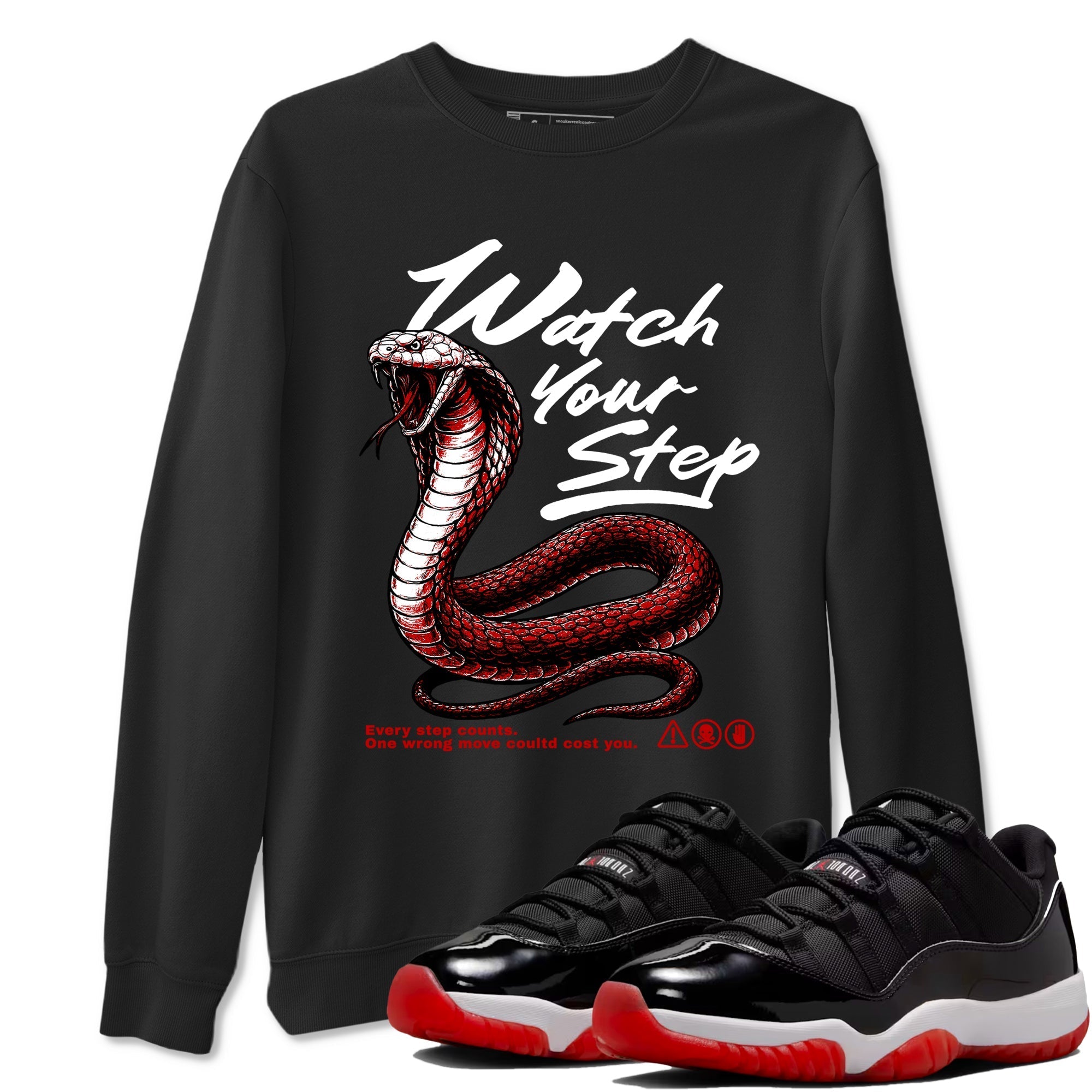 Watch Your Step snkmatch Tees - Air Jordan 11 Bred