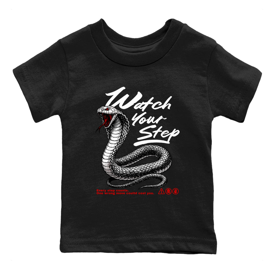 Watch Your Step snkmatch Tees Kids - Air Jordan 4 White Cement