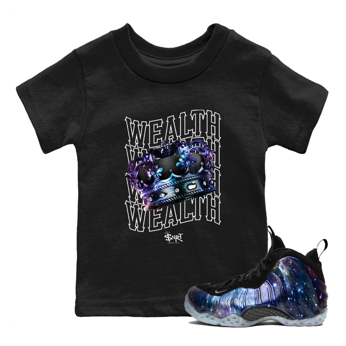 Wealth snkmatch Tees Kids - Air Foamposite One Galaxy