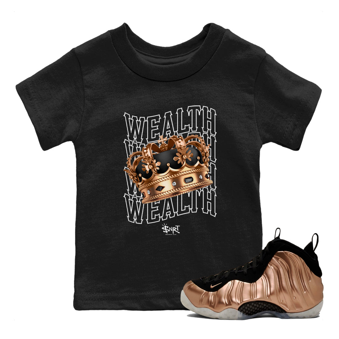Wealth snkmatch Tees Kids - Air Foamposite One Metallic Copper