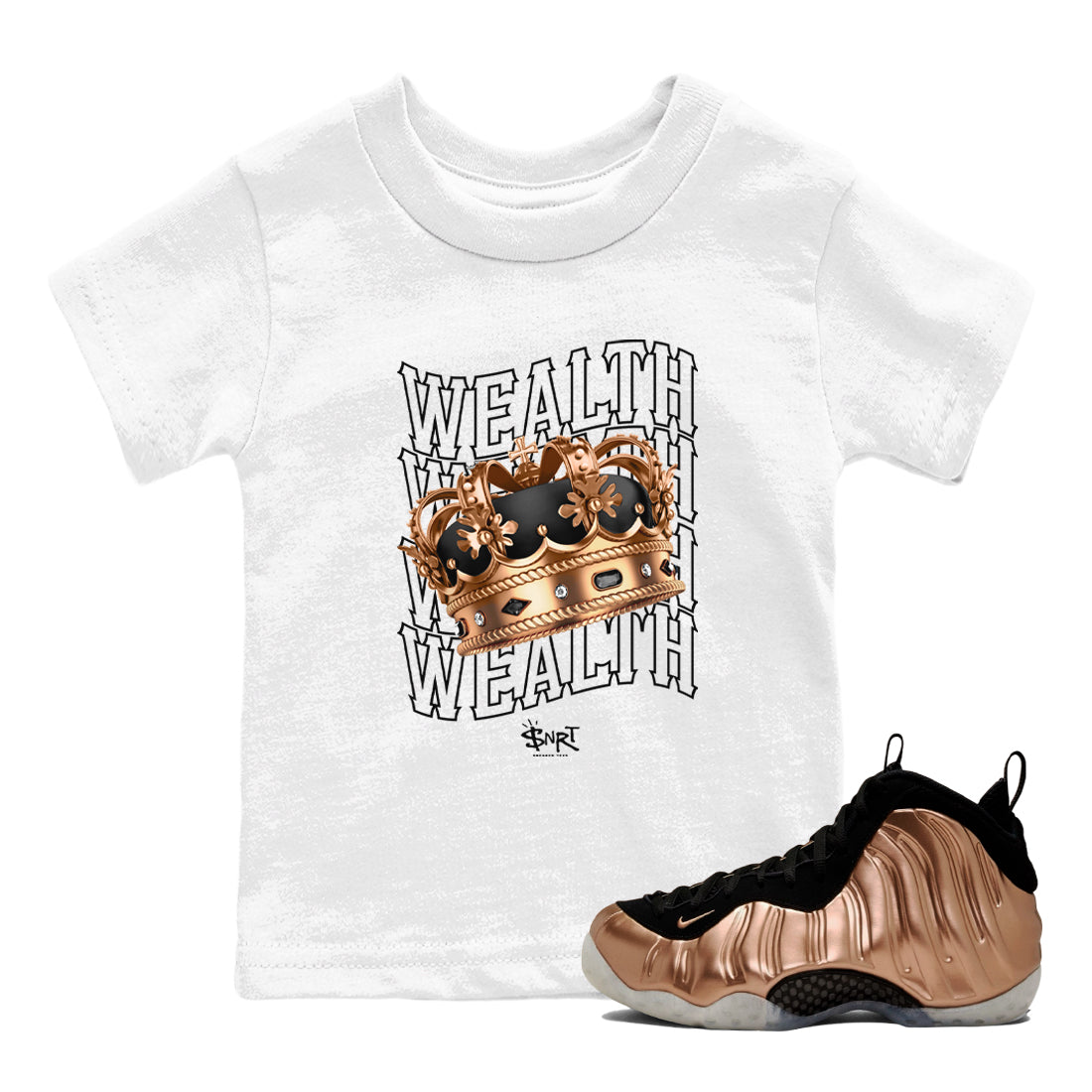 Wealth snkmatch Tees Kids - Air Foamposite One Metallic Copper