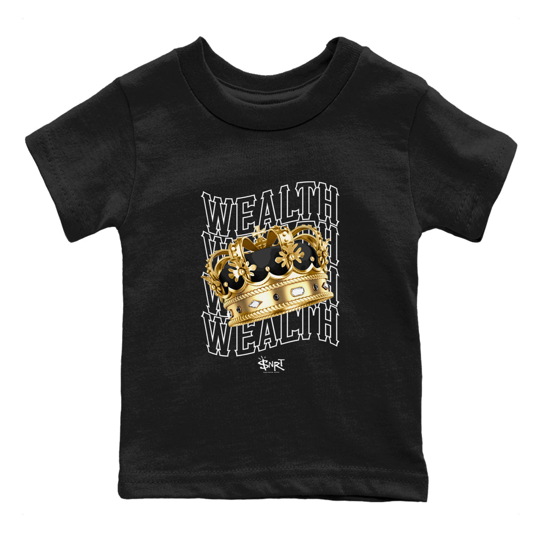 Wealth snkmatch Tees Kids - Air Jordan 1 Black Metallic Gold