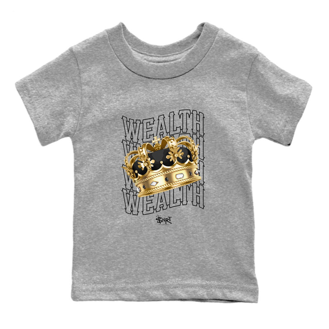Wealth snkmatch Tees Kids - Air Jordan 1 Black Metallic Gold