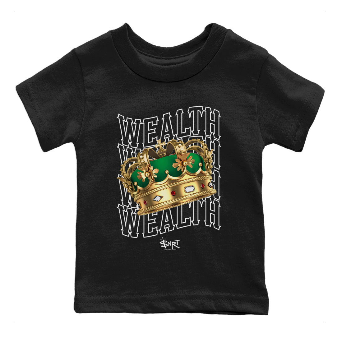 Wealth Kids Tops - Air Jordan 4 Pine Green
