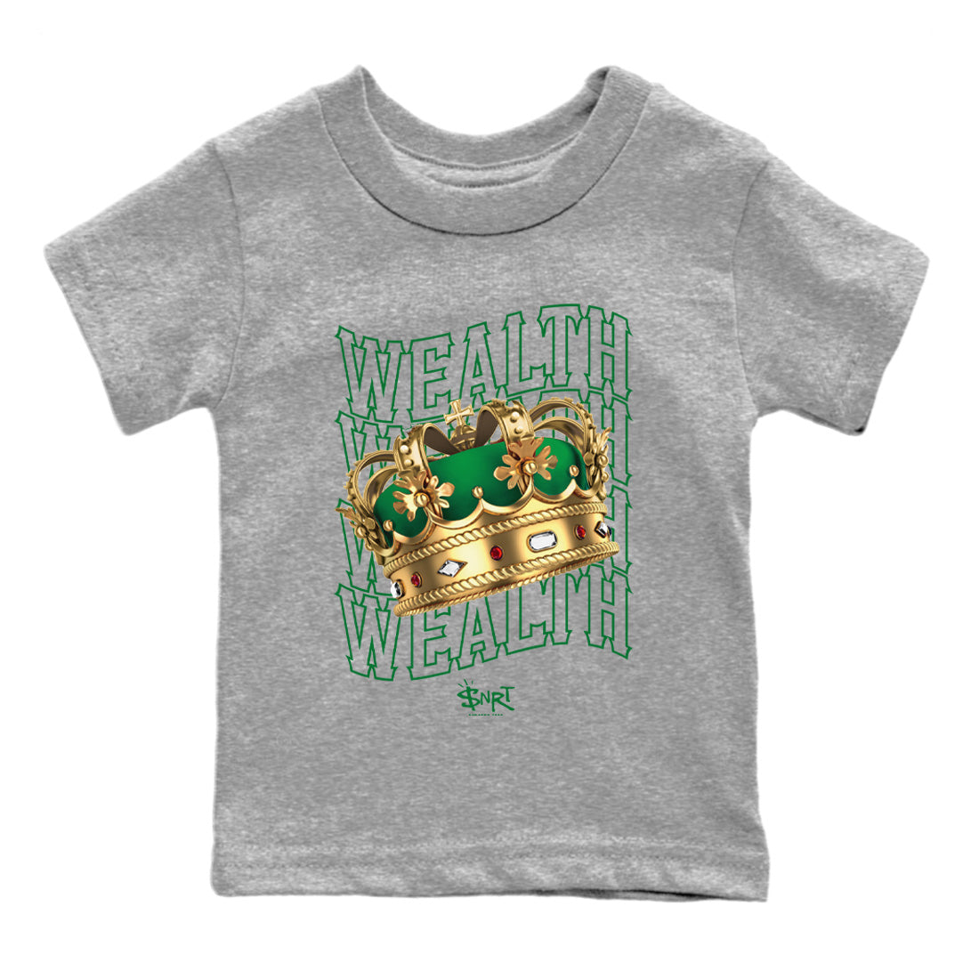 Wealth Kids Tops - Air Jordan 4 Pine Green