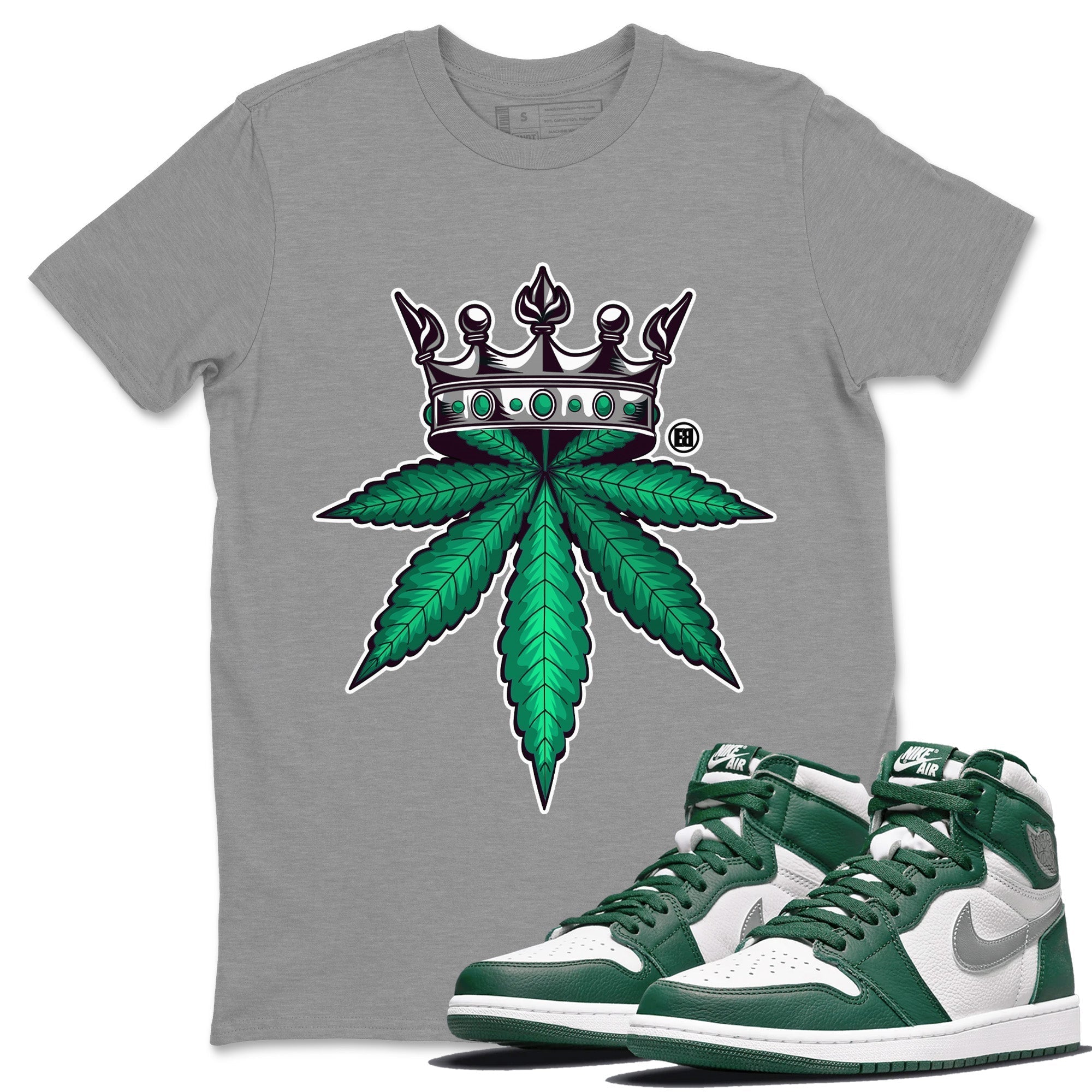 Weed Crown Unisex Tops - Air Jordan 1 Gorge Green