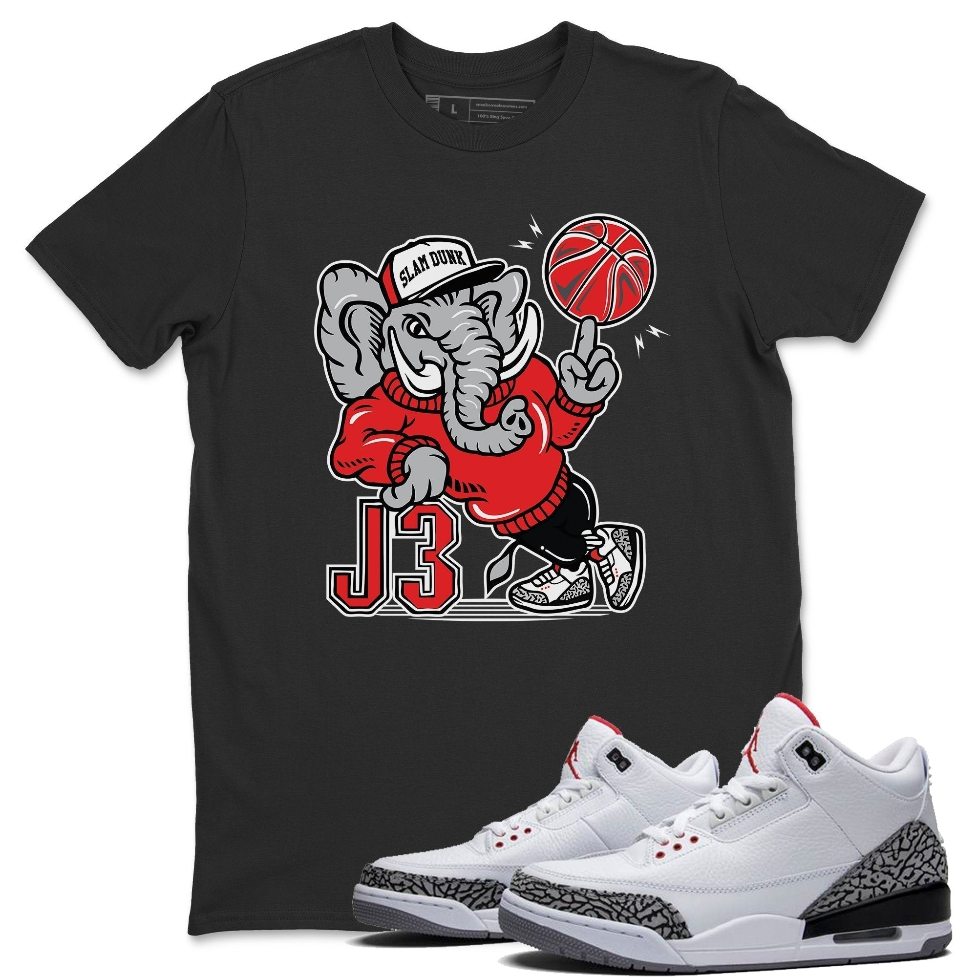 AJ3 Elephant Unisex Tops - Air Jordan 3 White Cement