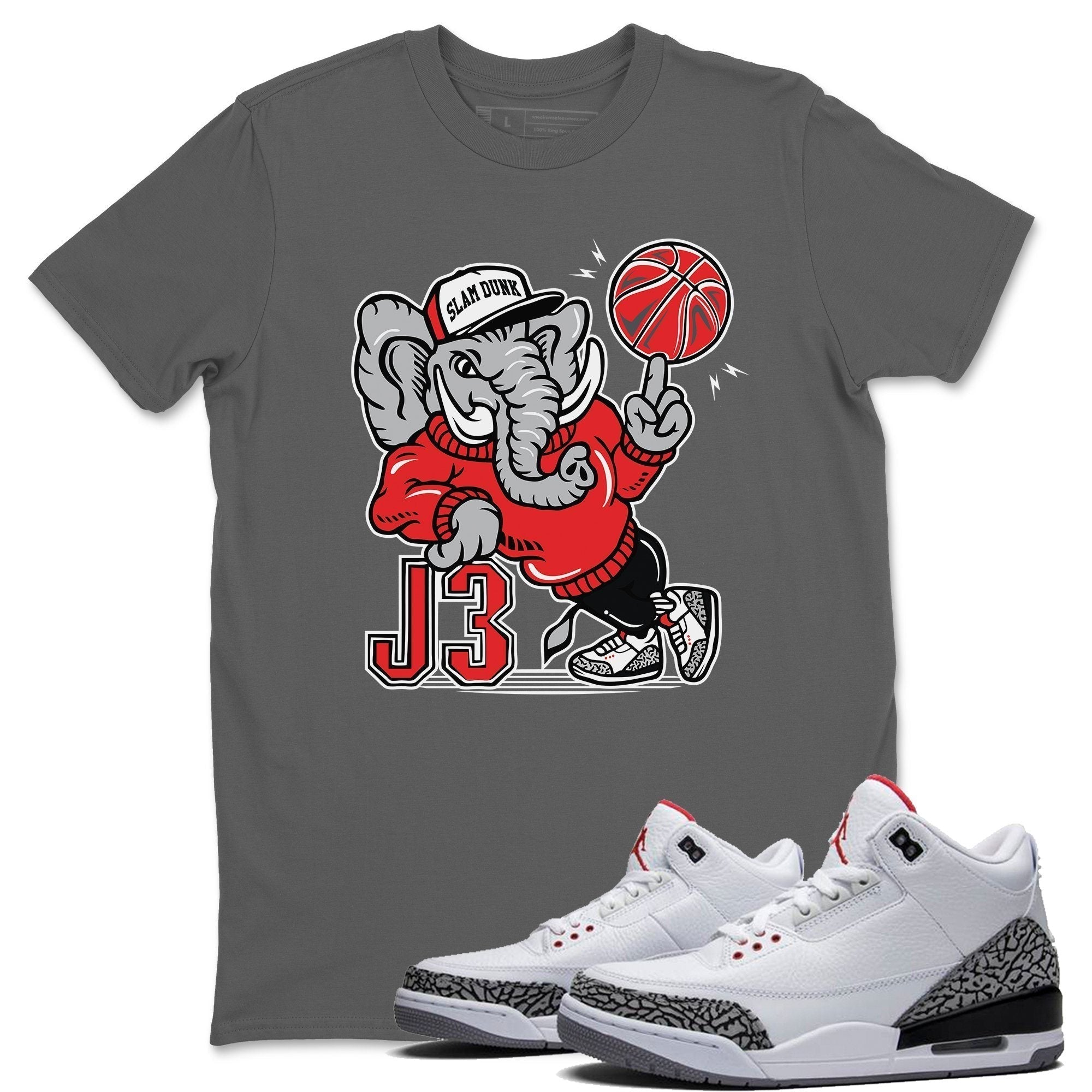 AJ3 Elephant Unisex Tops - Air Jordan 3 White Cement