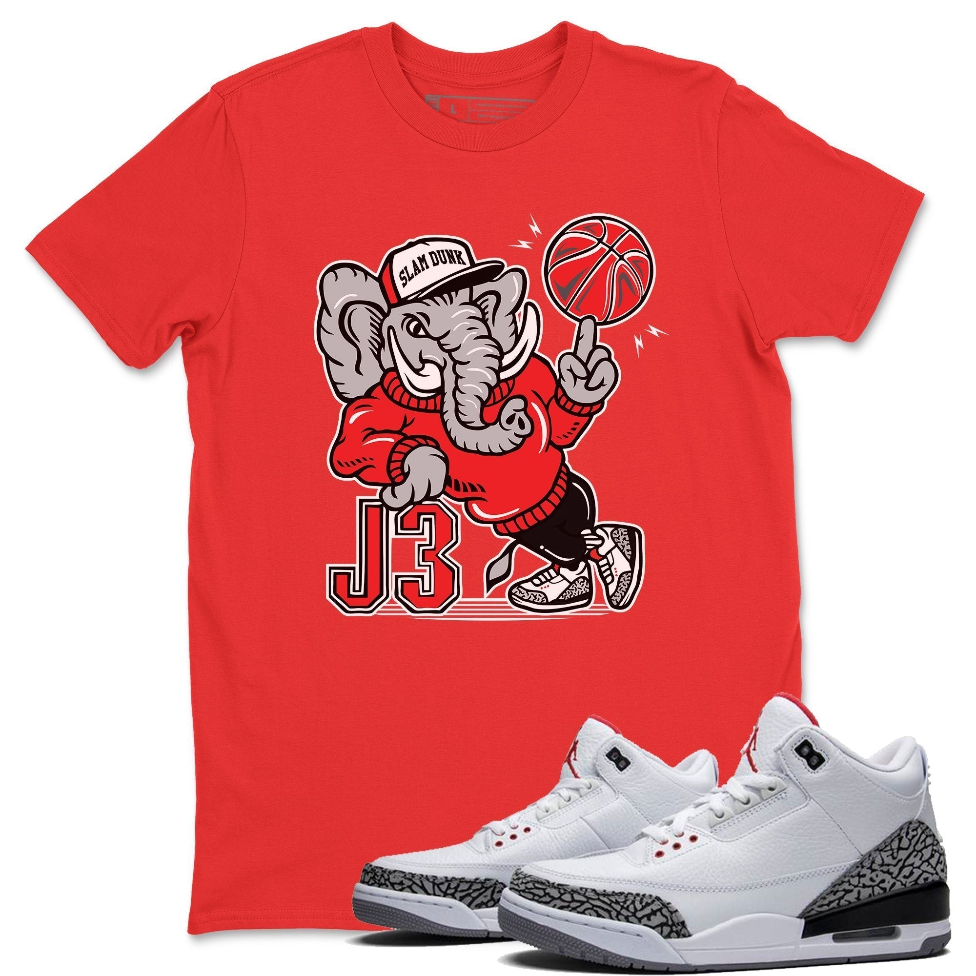 AJ3 Elephant Unisex Tops - Air Jordan 3 White Cement