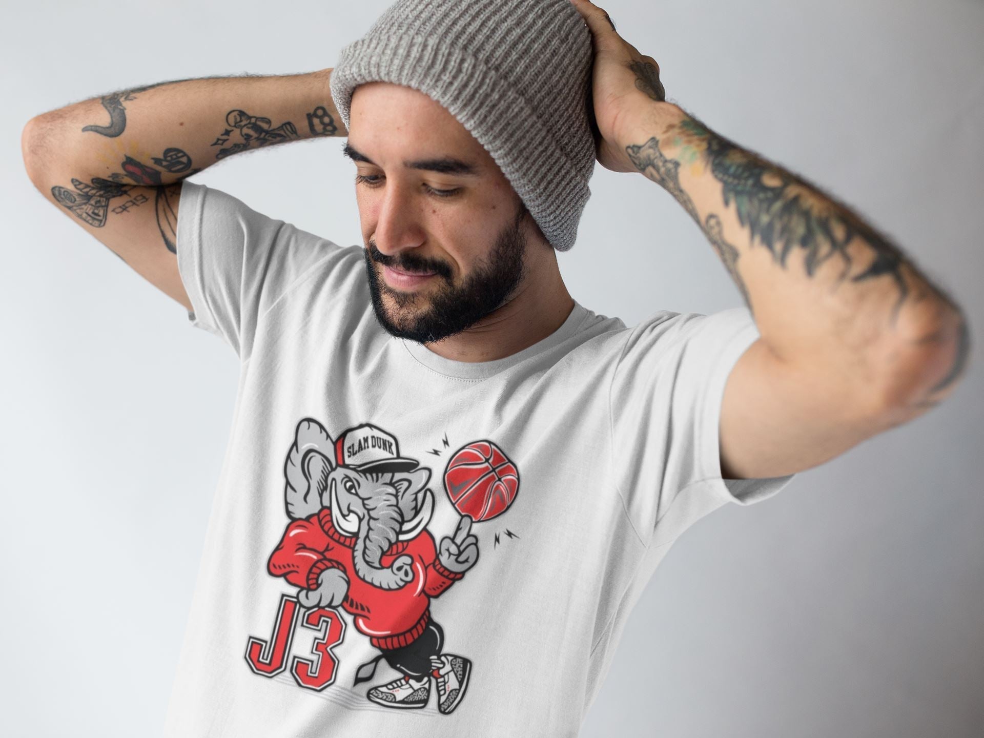 AJ3 Elephant Unisex Tops - Air Jordan 3 White Cement