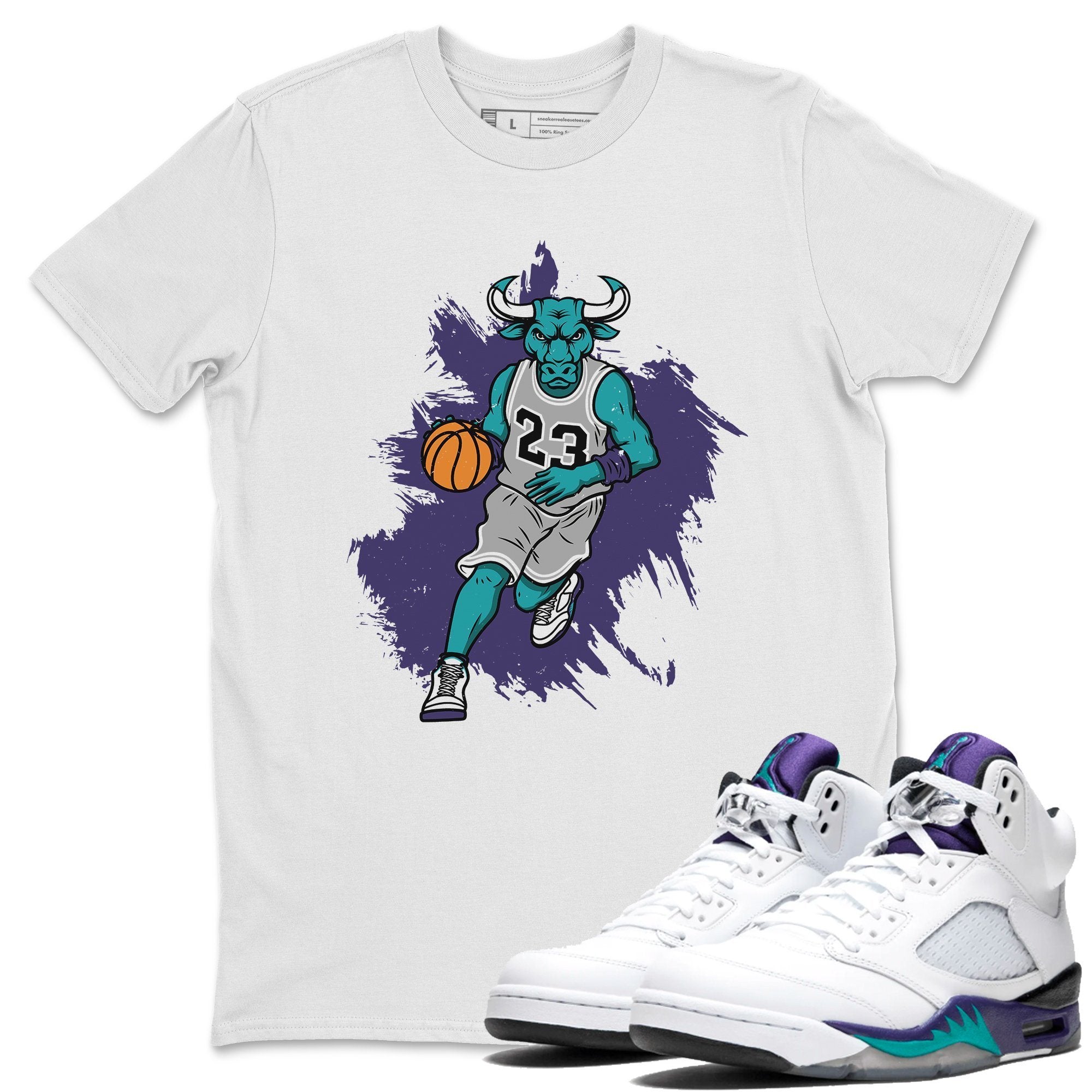 Bull Figure Unisex Tops - Air Jordan 5 Retro Grape