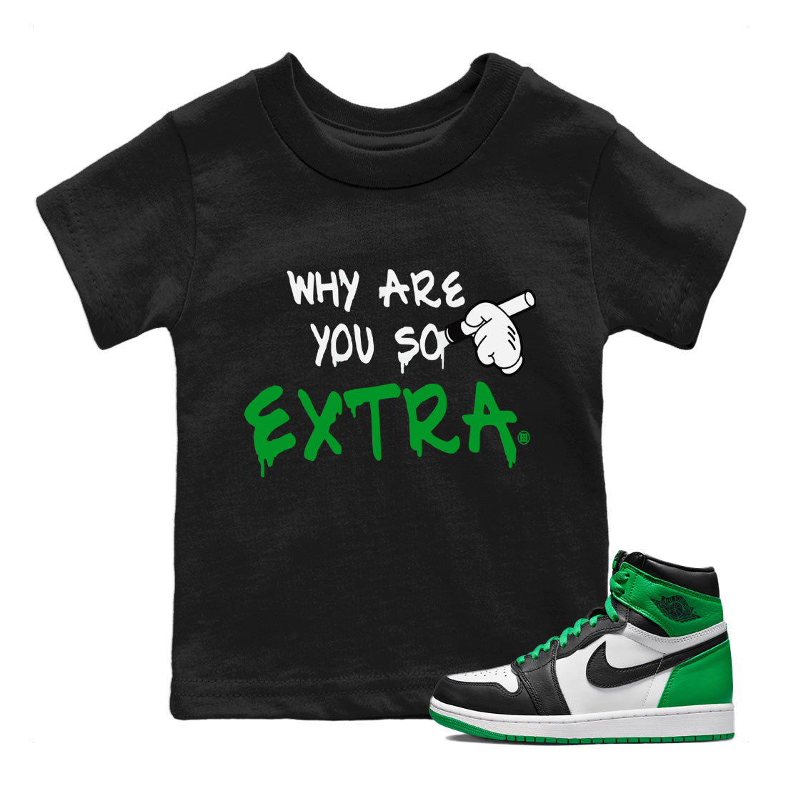 Why Are You So Extra Kids Tops - Air Jordan 1 Celtics