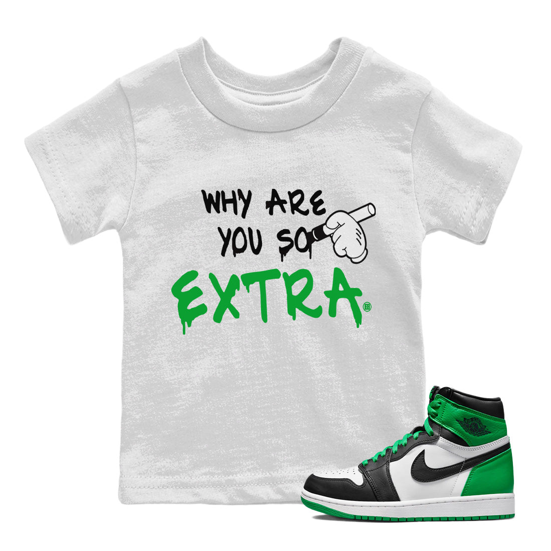 Why Are You So Extra Kids Tops - Air Jordan 1 Celtics