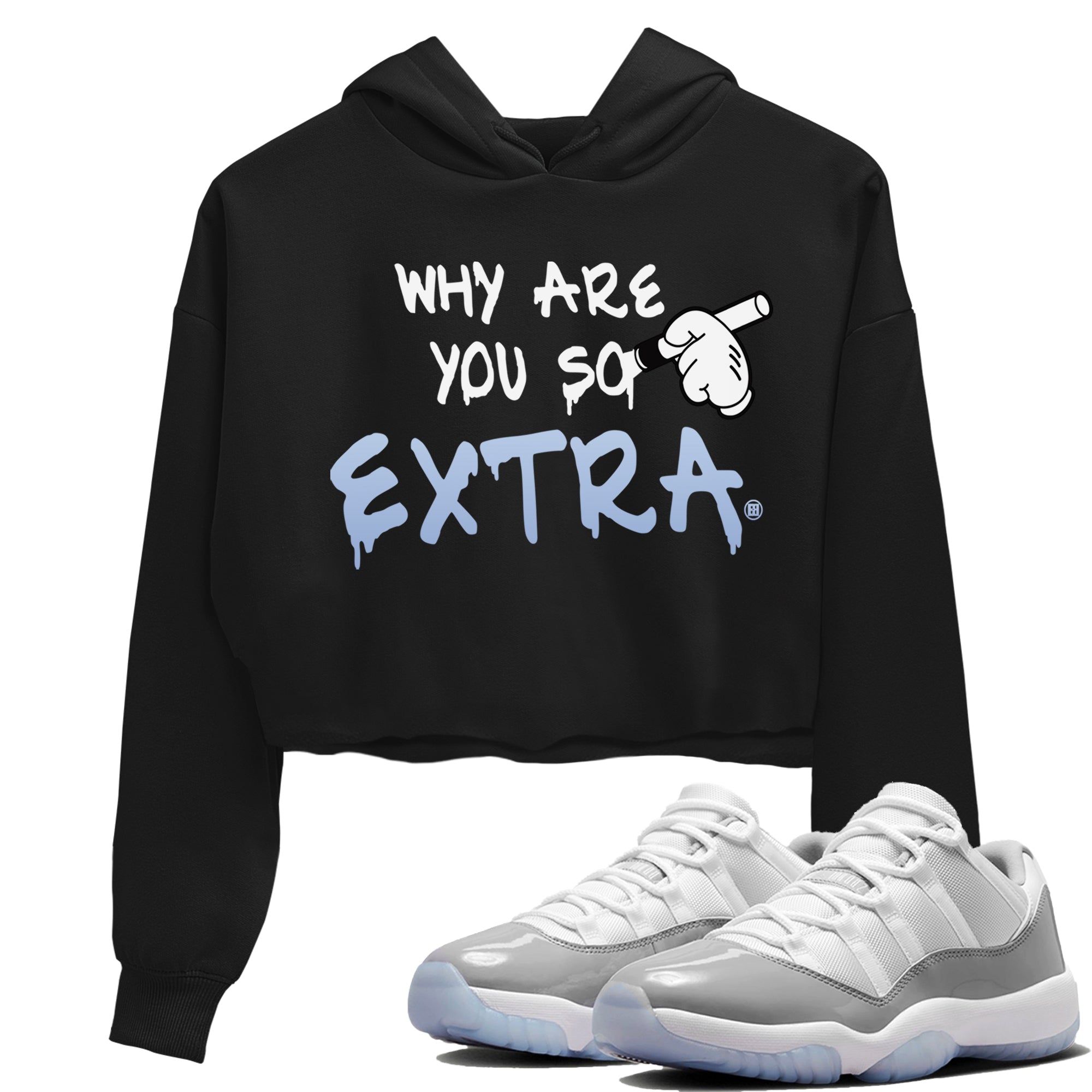 Why Are You So Extra Women's Tops - Air Jordan 11 White Cement