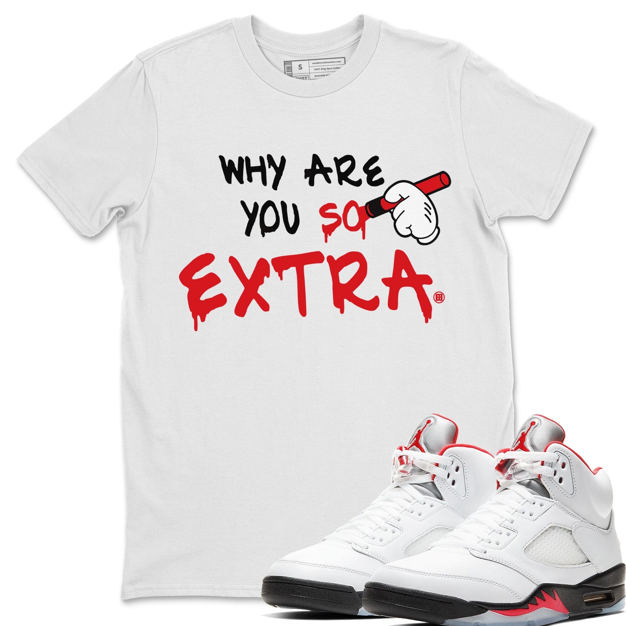 Why Are You So Extra Unisex Tops - Air Jordan 5 Fire Red
