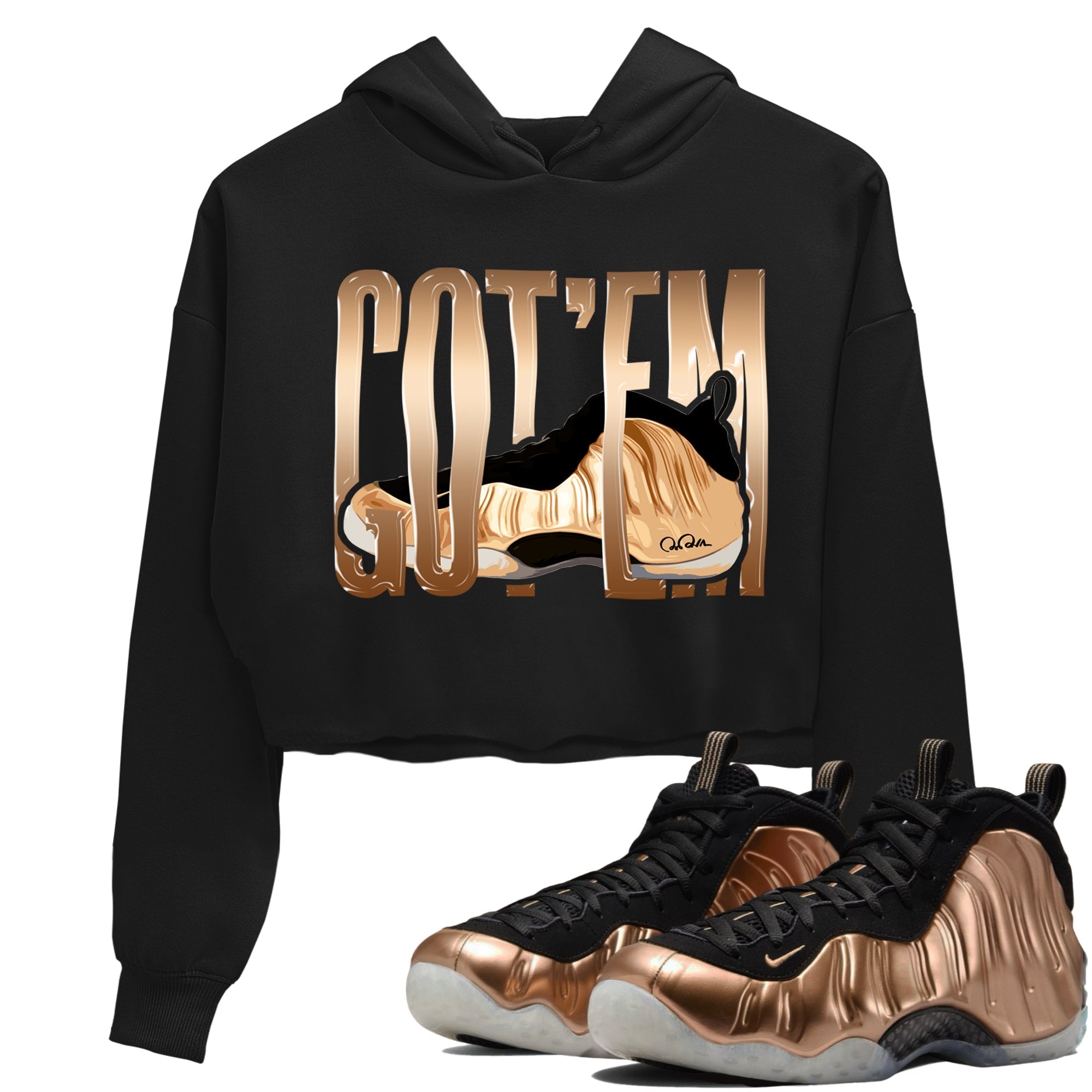 Wiggling Gotem snkmatch Women's Top - Air Foamposite One Metallic Copper