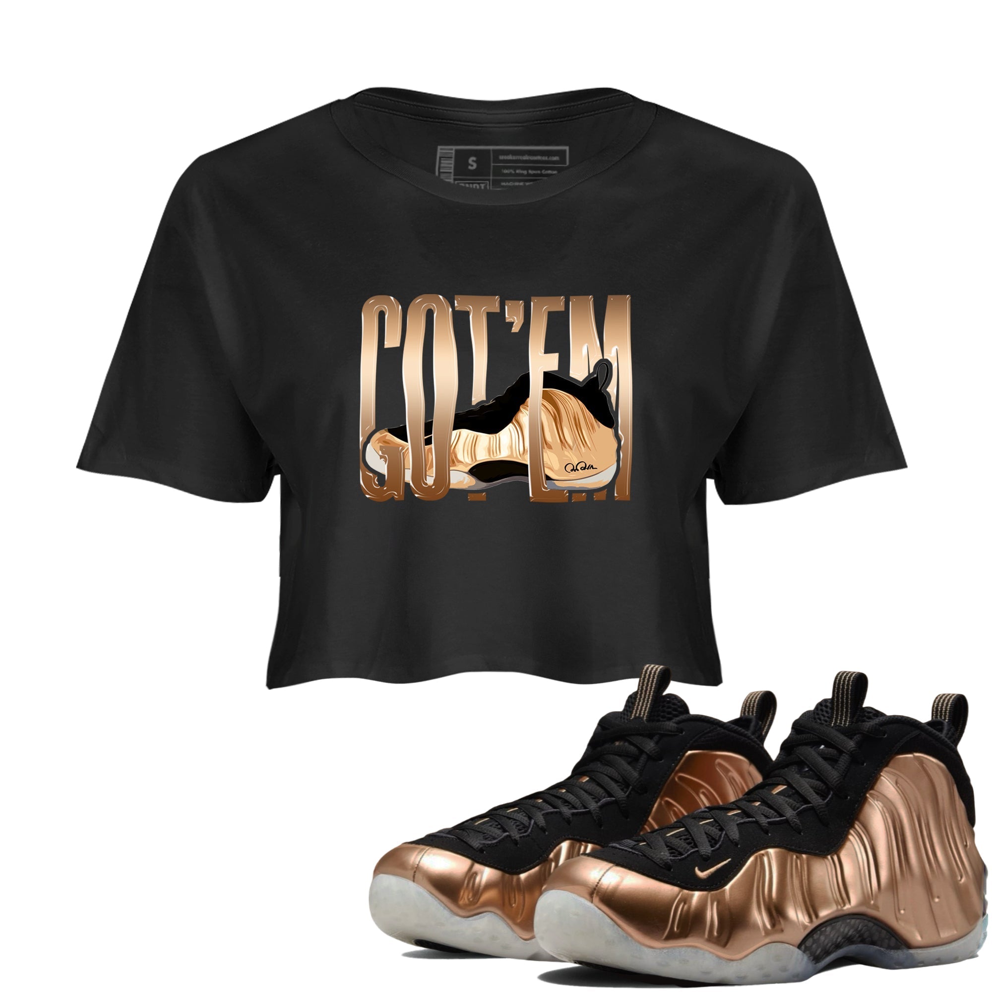 Wiggling Gotem snkmatch Women's Top - Air Foamposite One Metallic Copper