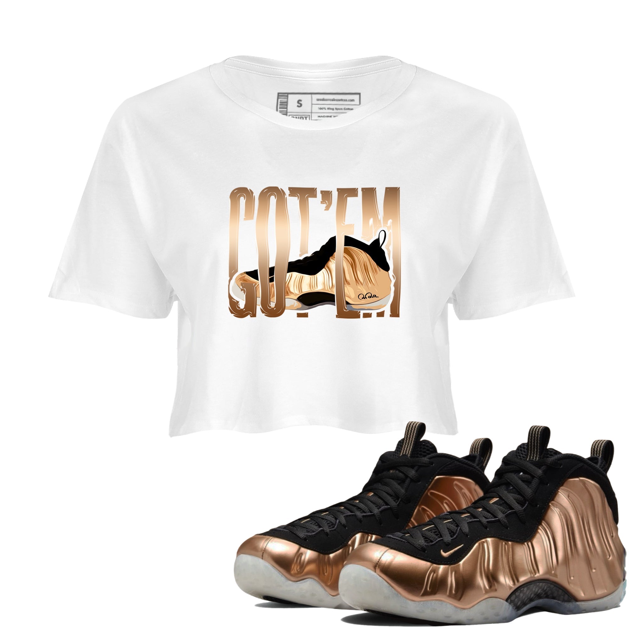 Wiggling Gotem snkmatch Women's Top - Air Foamposite One Metallic Copper