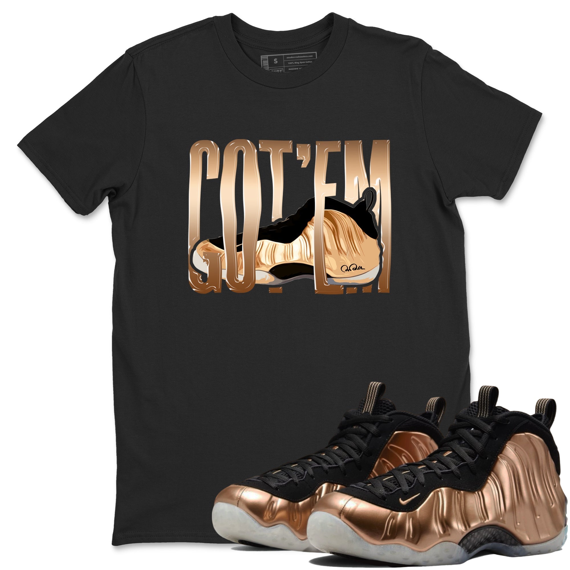 Wiggling Gotem snkmatch Tees - Air Foamposite One Metallic Copper