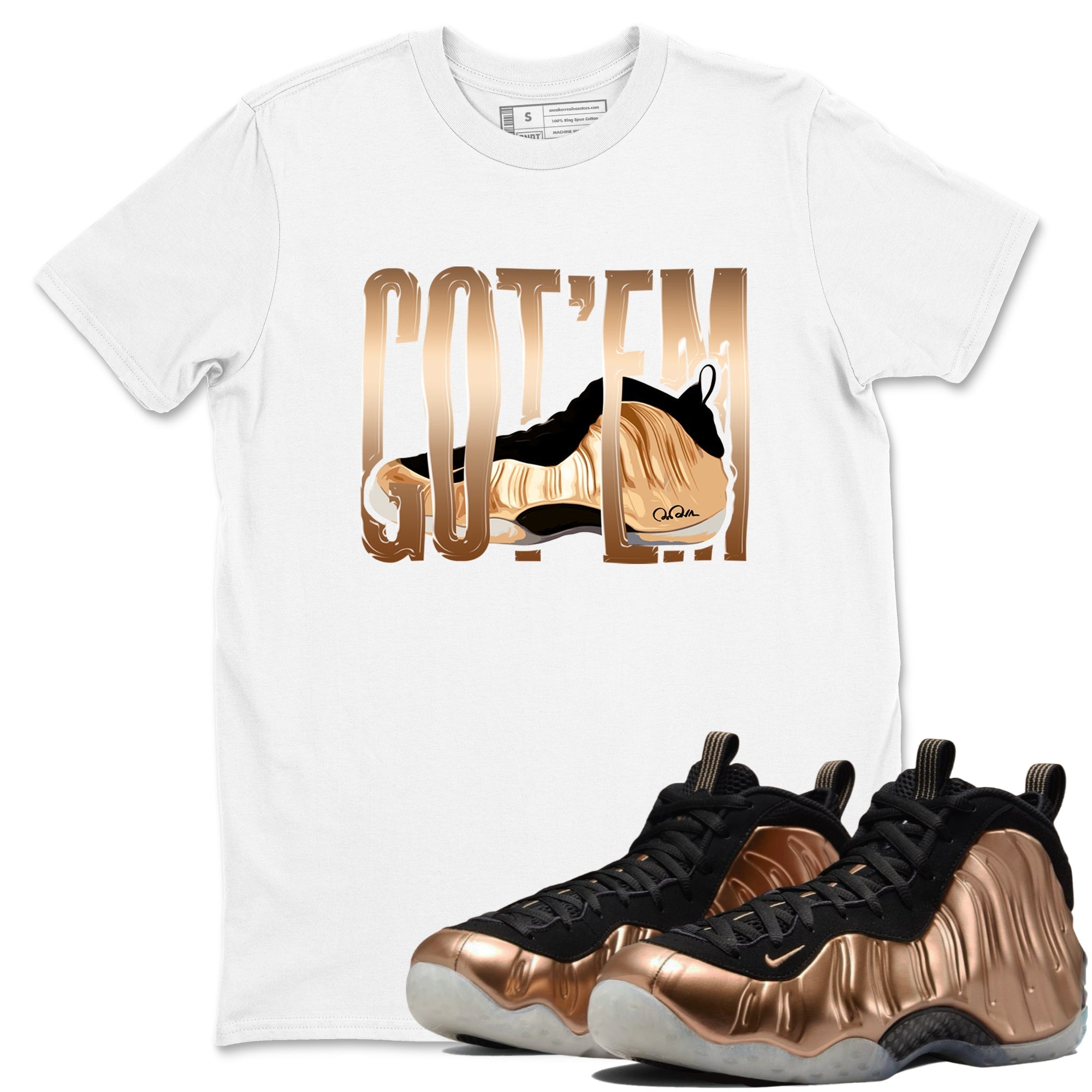 Wiggling Gotem snkmatch Tees - Air Foamposite One Metallic Copper