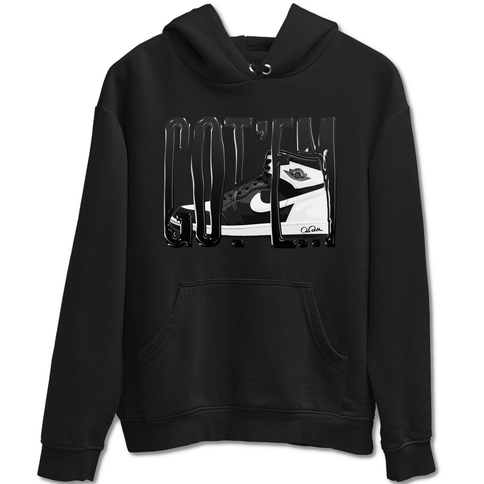 Wiggling Gotem snkmatch Tees - Air Jordan 1 Black White