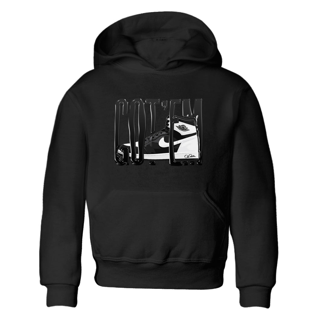 Wiggling Gotem snkmatch Tees Kids - Air Jordan 1 Black White