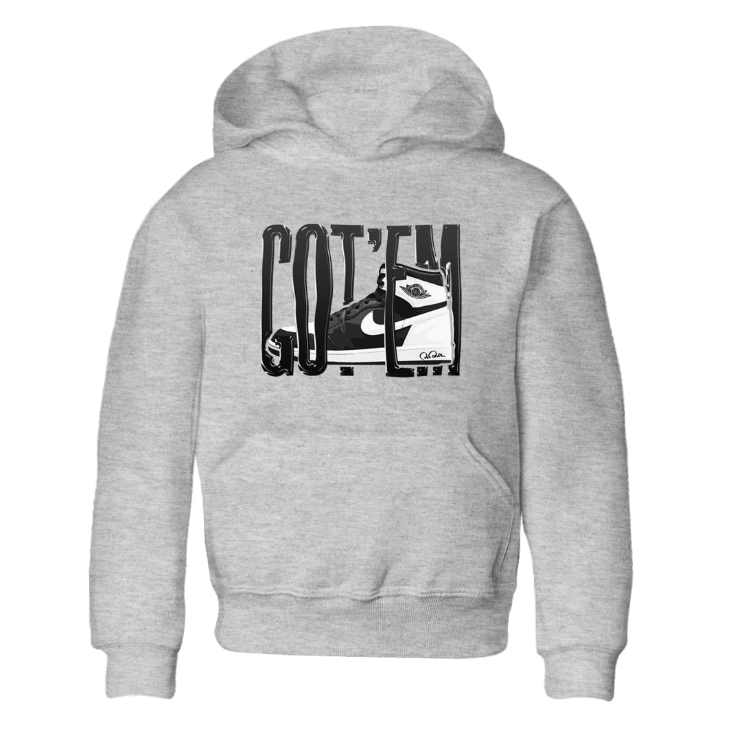 Wiggling Gotem snkmatch Tees Kids - Air Jordan 1 Black White