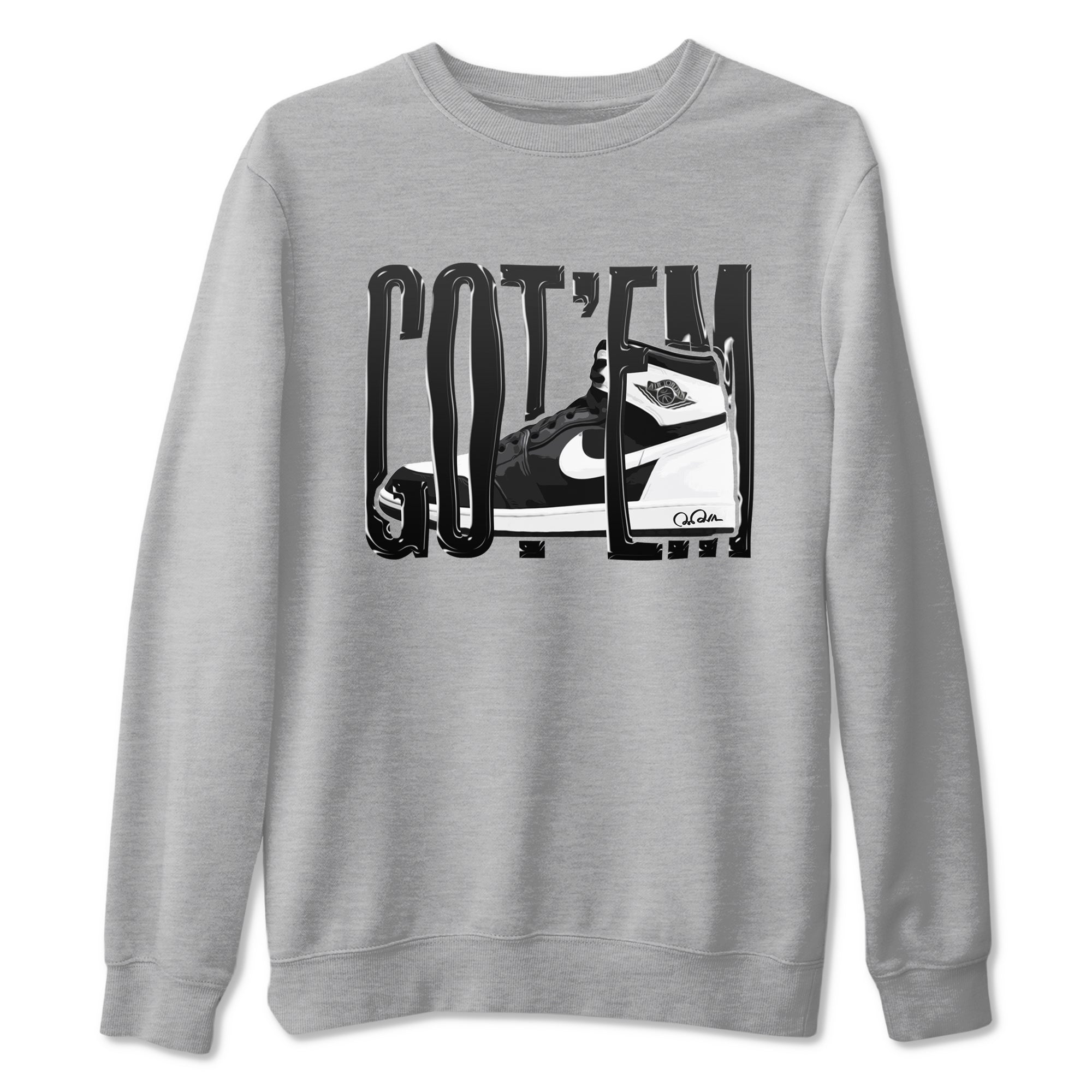 Wiggling Gotem snkmatch Tees - Air Jordan 1 Black White