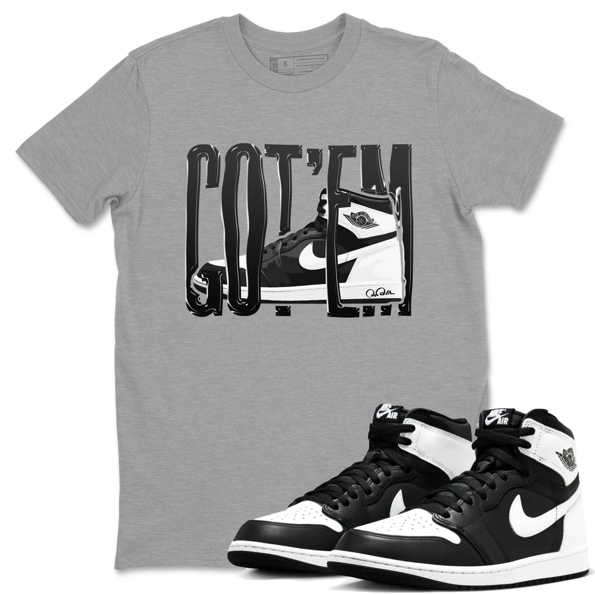 Wiggling Gotem snkmatch Tees - Air Jordan 1 Black White