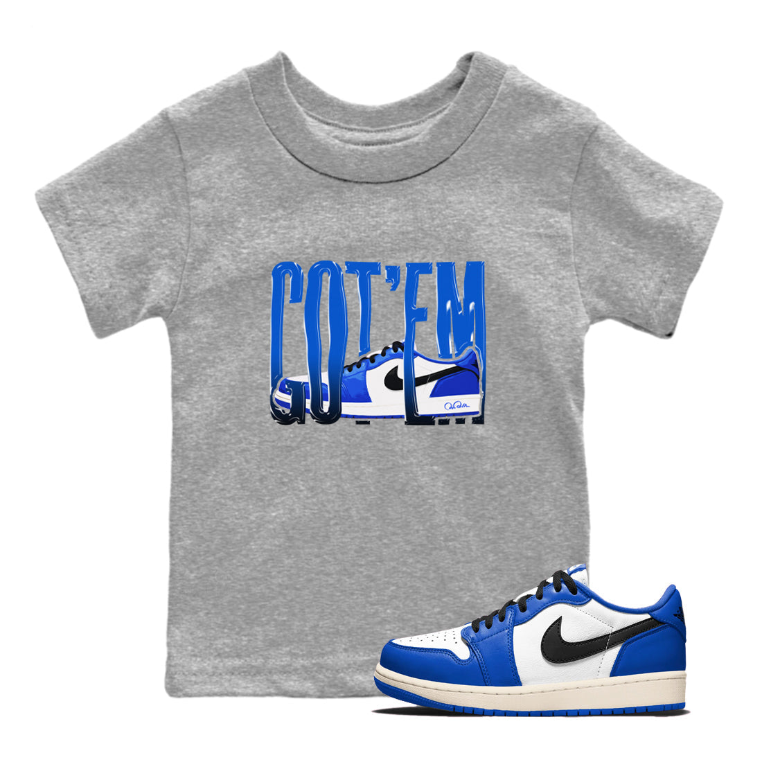 Wiggling Gotem snkmatch Tees Kids - Air Jordan 1 Game Royal