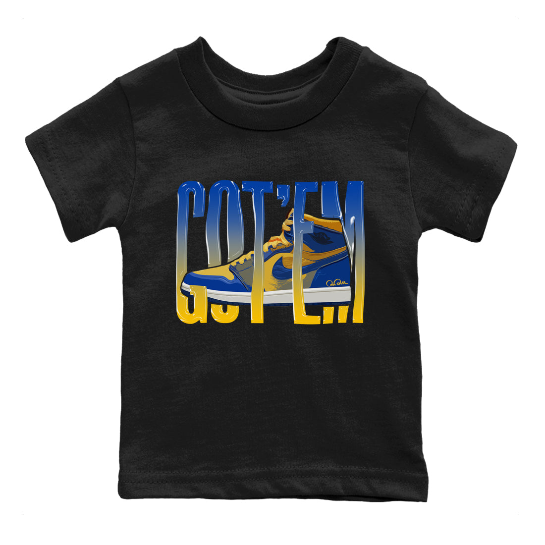 Wiggling Gotem Kids Tops - Air Jordan 1 Game Royal Varsity Maize