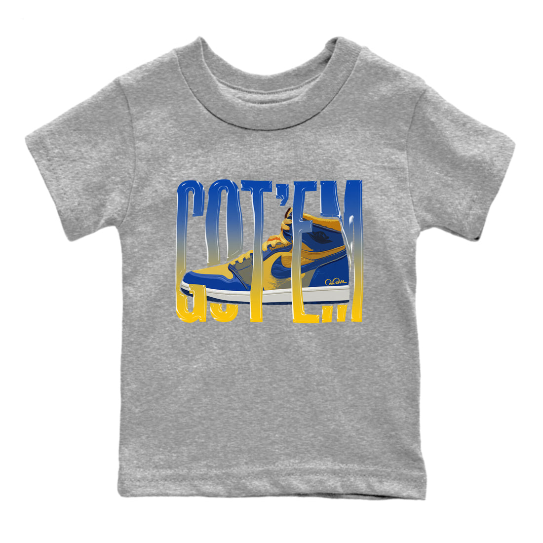 Wiggling Gotem Kids Tops - Air Jordan 1 Game Royal Varsity Maize