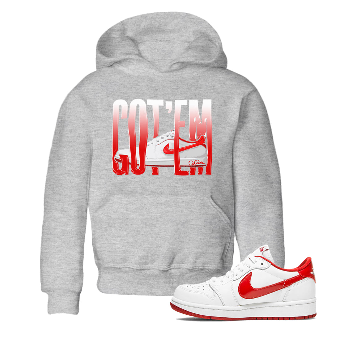 Wiggling Gotem snkmatch Tee Kids - Air Jordan 1 University Red