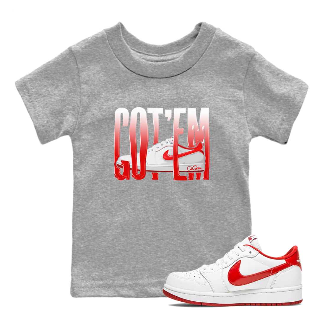 Wiggling Gotem snkmatch Tee Kids - Air Jordan 1 University Red
