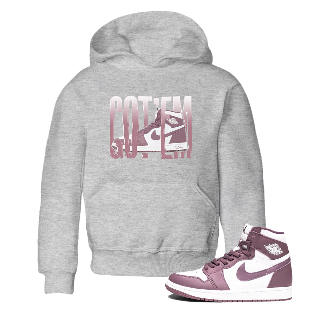Wiggling Gotem snkmatch Tee Kids - Air Jordan 1 Mauve