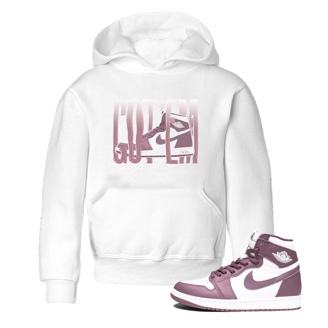 Wiggling Gotem snkmatch Tee Kids - Air Jordan 1 Mauve