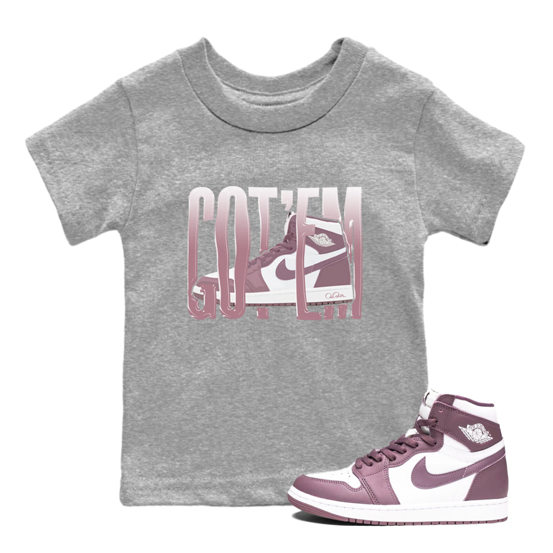 Wiggling Gotem snkmatch Tee Kids - Air Jordan 1 Mauve