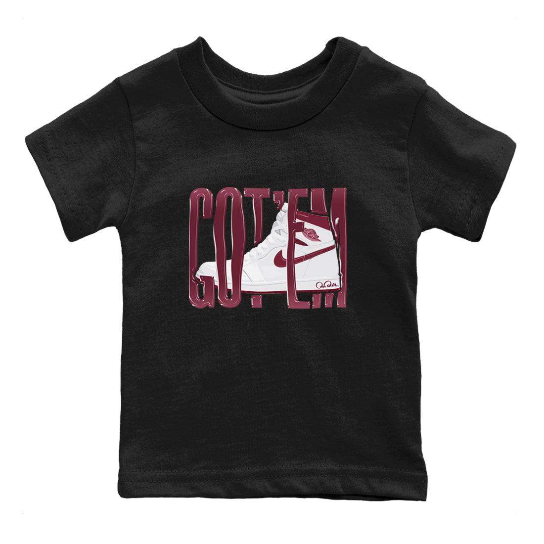 Wiggling Gotem snkmatch Tee Kids - Air Jordan 1 Metallic Burgundy