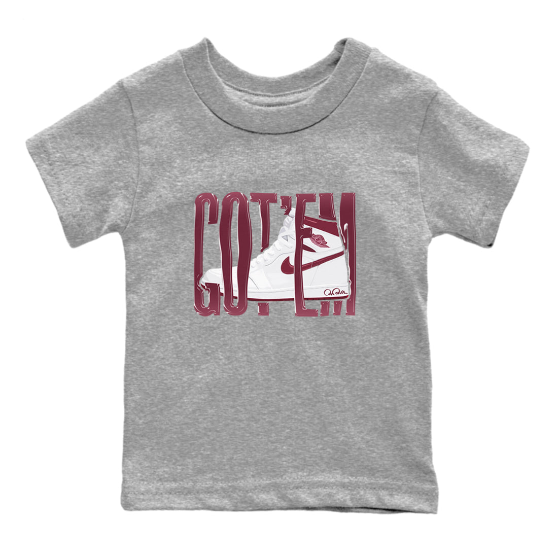 Wiggling Gotem snkmatch Tee Kids - Air Jordan 1 Metallic Burgundy