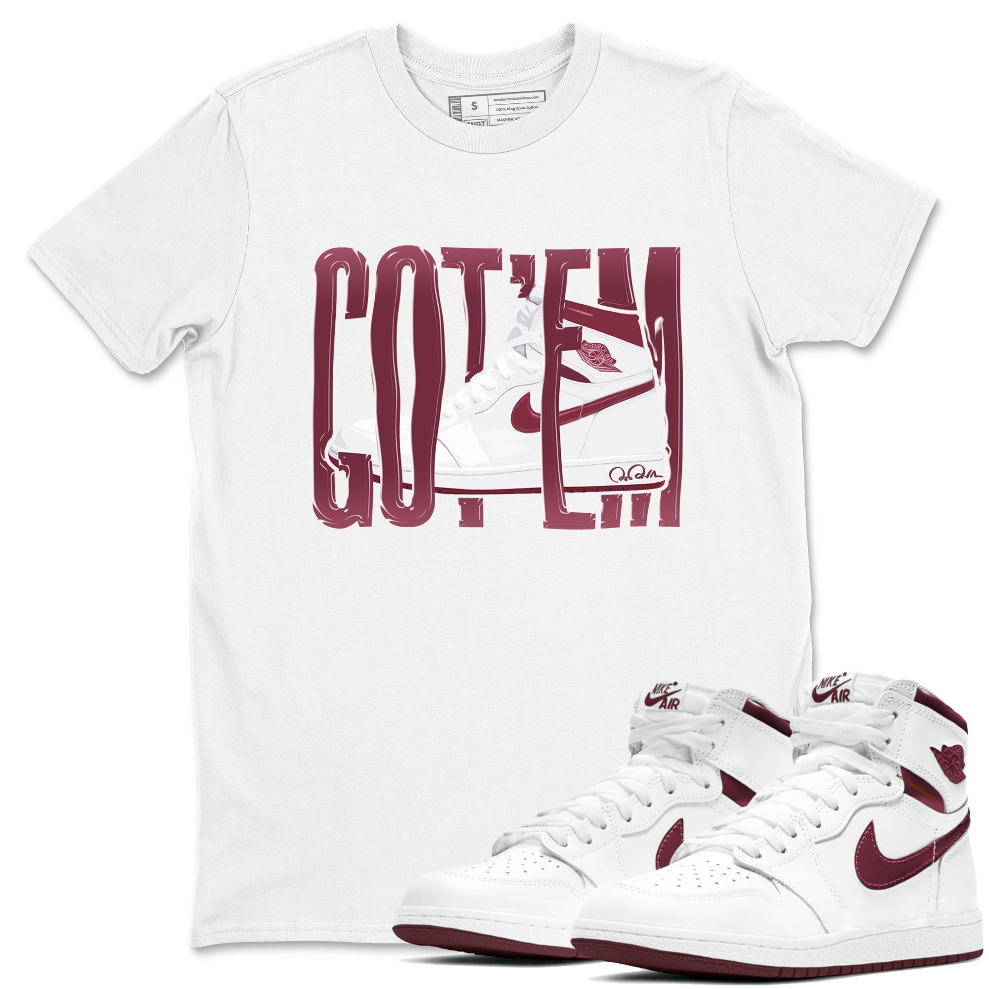 Wiggling Gotem snkmatch Tee - Air Jordan 1 Metallic Burgundy
