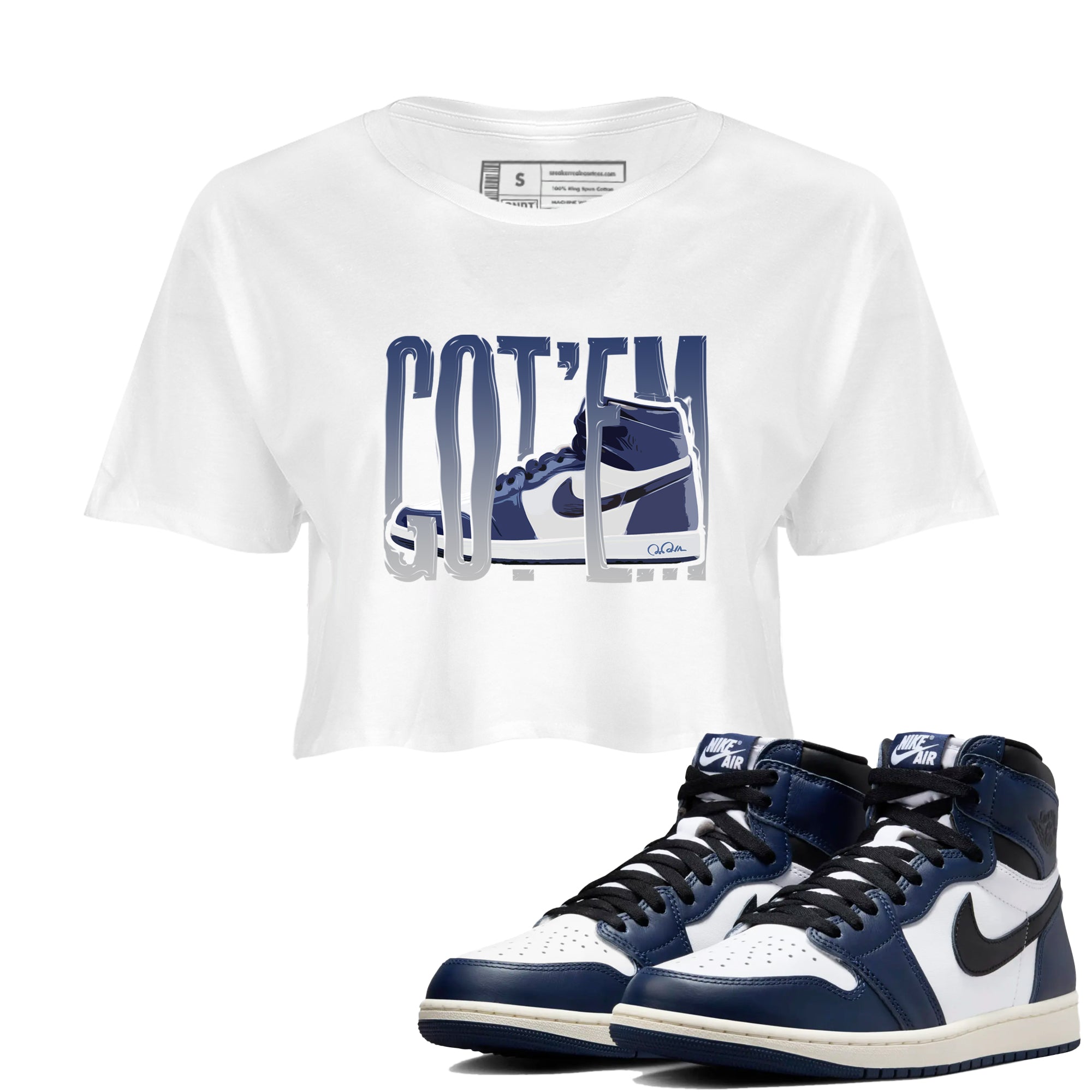 Wiggling Gotem snkmatch Women's Top - Air Jordan 1 Midnight Navy
