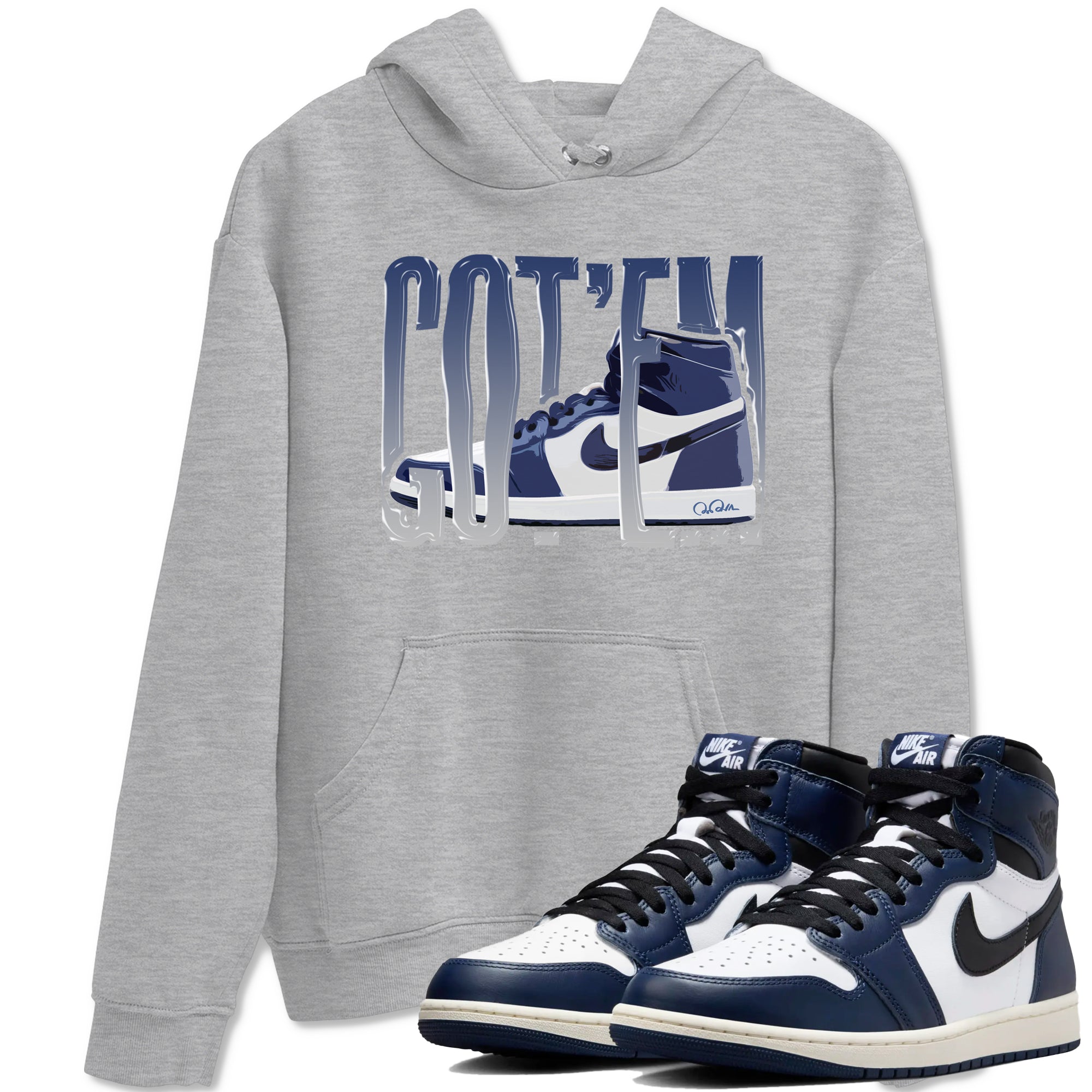 Wiggling Gotem snkmatch Tees - Air Jordan 1 Midnight Navy