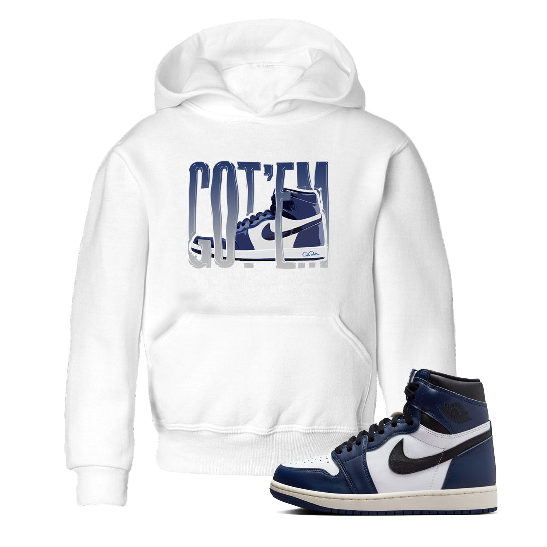 Wiggling Gotem snkmatch Tees Kids - Air Jordan 1 Midnight Navy